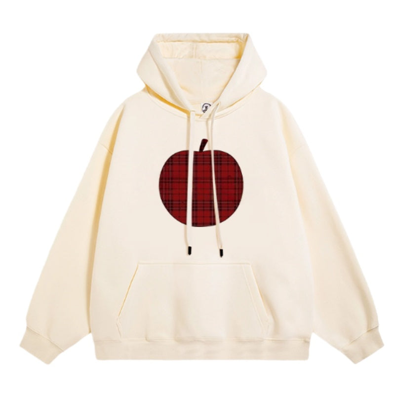 Retro Red Plaid Apple Apricot Hoodie